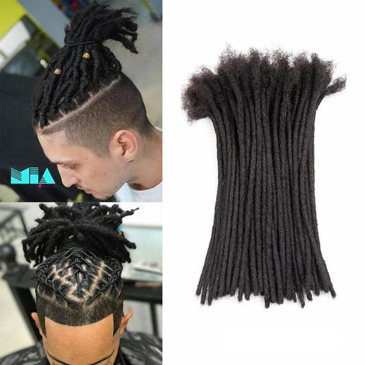 Handmade 100% Real Human Hair Dreadlock Extensions 10-30 Locs 0.6cm Width 613 27 Black Crochet Braiding Hair For Afro Women Men - Afrotix