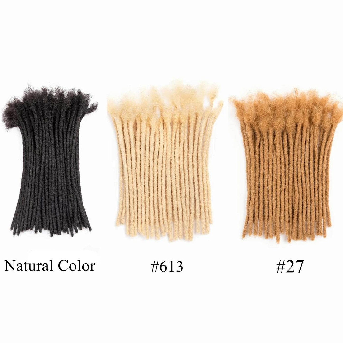 Handmade 100% Real Human Hair Dreadlock Extensions 10-30 Locs 0.6cm Width 613 27 Black Crochet Braiding Hair For Afro Women Men - Afrotix