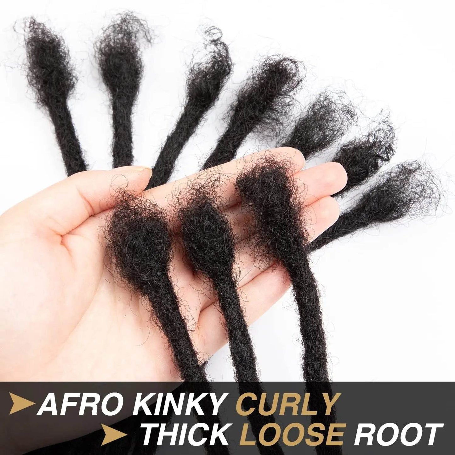 Handmade 100% Real Human Hair Dreadlock Extensions 10-30 Locs 0.6cm Width 613 27 Black Crochet Braiding Hair For Afro Women Men - Afrotix