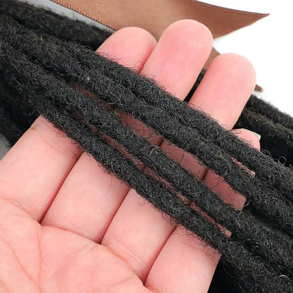 Handmade 100% Real Human Hair Dreadlock Extensions 10-30 Locs 0.6cm Width 613 27 Black Crochet Braiding Hair For Afro Women Men - Afrotix
