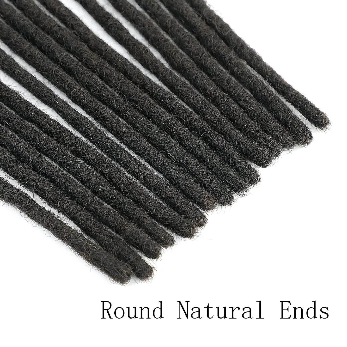 Handmade 100% Real Human Hair Dreadlock Extensions 10-30 Locs 0.6cm Width 613 27 Black Crochet Braiding Hair For Afro Women Men - Afrotix