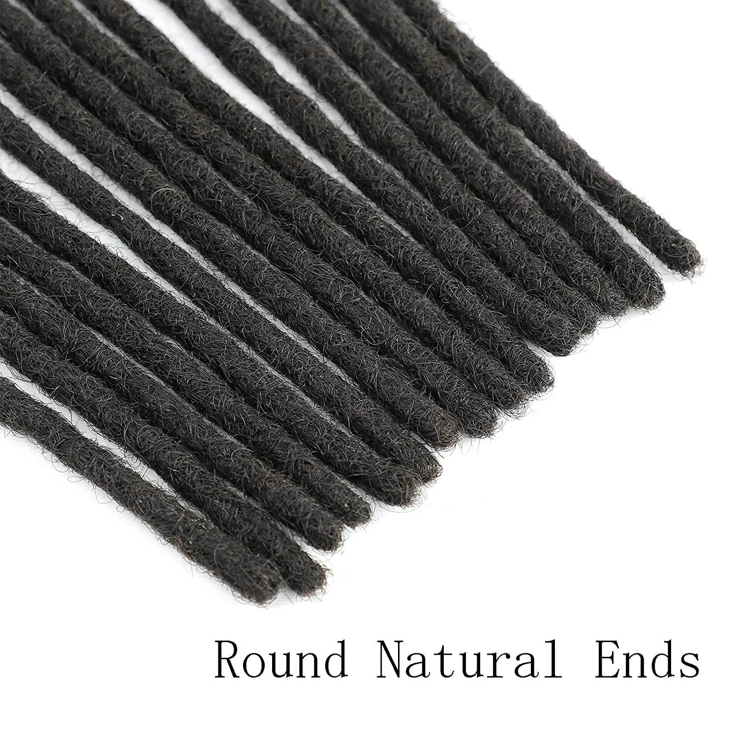 Handmade 100% Real Human Hair Dreadlock Extensions 10-30 Locs 0.6cm Width 613 27 Black Crochet Braiding Hair For Afro Women Men - Afrotix