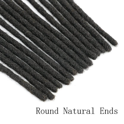 Handmade 100% Real Human Hair Dreadlock Extensions 10-30 Locs 0.6cm Width 613 27 Black Crochet Braiding Hair For Afro Women Men - Afrotix