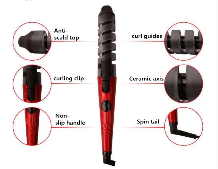 Magic Pro Hair Curlers Electric Curl Ceramic Spiral Hair Curling Iron Wand Salon Hair Styling Tools  Hair Wand Curler Iron eprolo