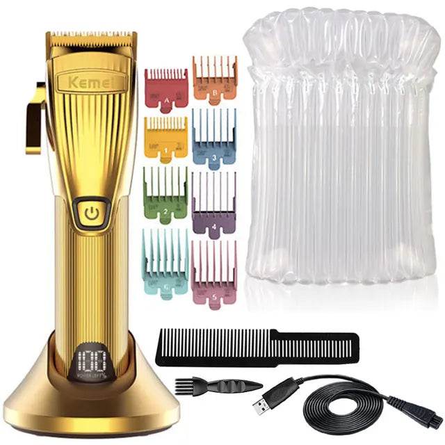 Kemei Professional Hair Trimmer For Men Electric Shaver Beard & Hair Clipper Rechargeable Haircut Machine For Barber Salon Home - Afrotix