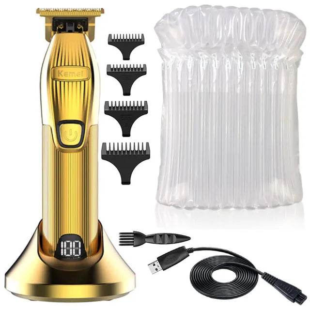 Kemei Professional Hair Trimmer For Men Electric Shaver Beard & Hair Clipper Rechargeable Haircut Machine For Barber Salon Home - Afrotix