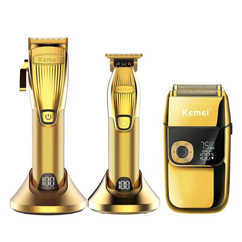 Kemei Professional Hair Trimmer For Men Electric Shaver Beard & Hair Clipper Rechargeable Haircut Machine For Barber Salon Home - Afrotix