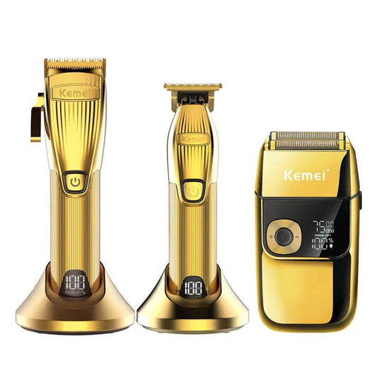 Kemei Professional Hair Trimmer For Men Electric Shaver Beard & Hair Clipper Rechargeable Haircut Machine For Barber Salon Home - Afrotix