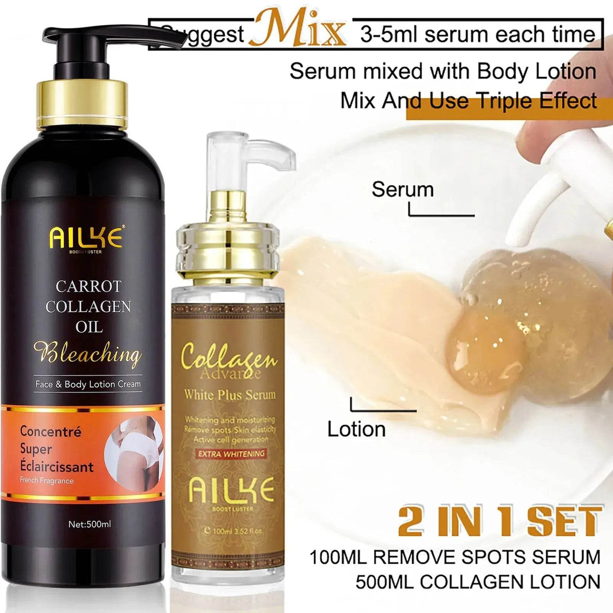 Kit de soins de la peau 5 en 1 au collagène AILKE, - Afrotix