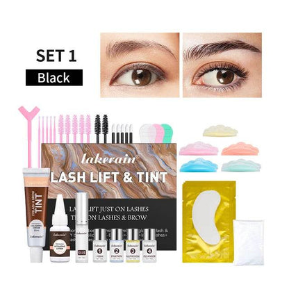 Lash Lift and Tint Kit Semi-permanent Brow 2 Colors Professional Brow Lamination Eyelash Lifting Perming Eyelash Eyebrow Makeup - Afrotix