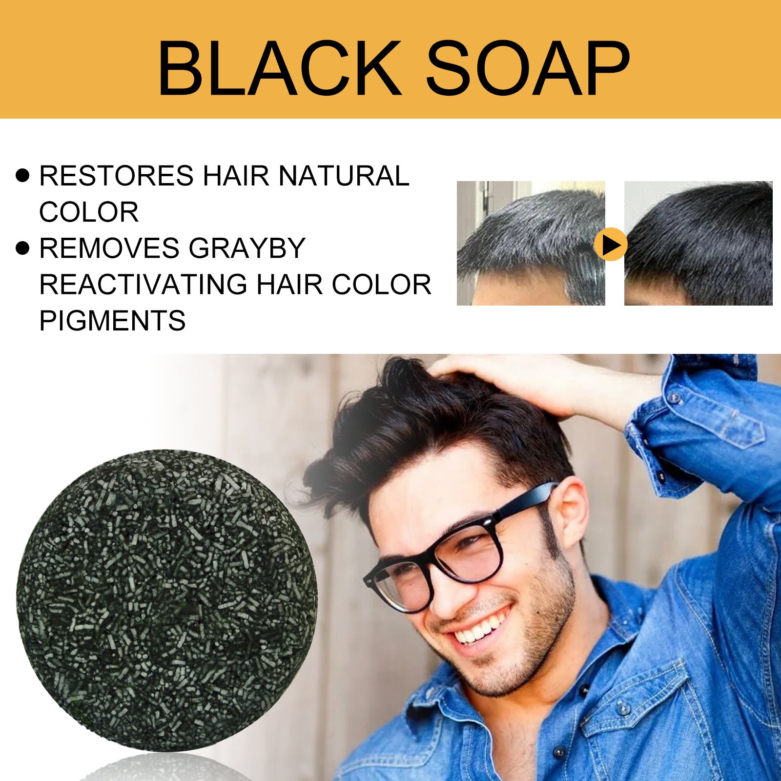 Savon pour cheveux noirs noir cheveux épais nettoyant cuir chevelu Afrotix