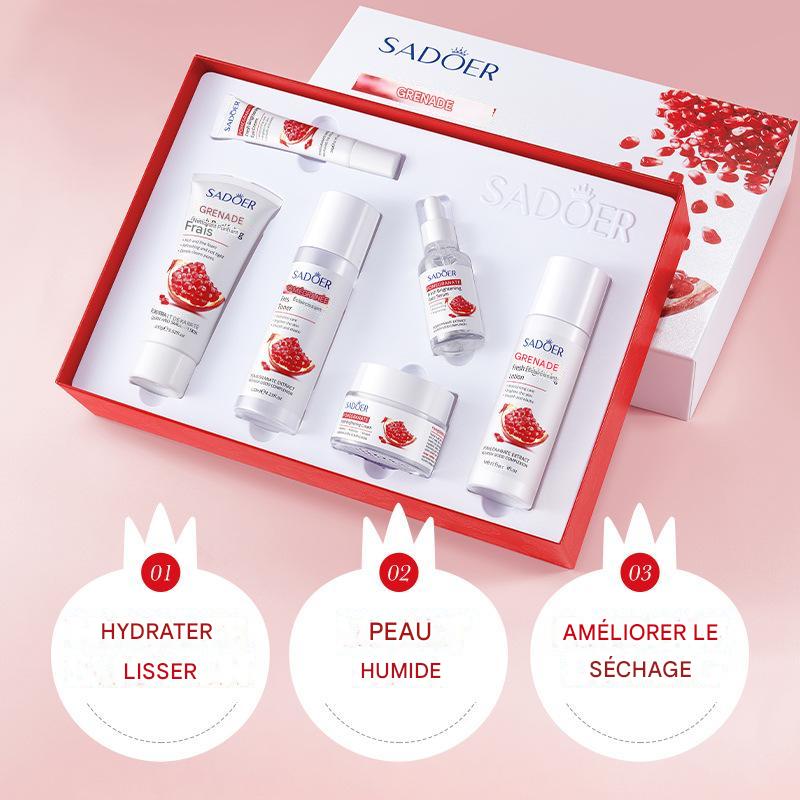 SADOER Red Pomegranate Fresh And Beautiful Six-piece Set Hydrating And Moisturizing Facial Skin Care Series Wholesale Foreign Trade Afrotix