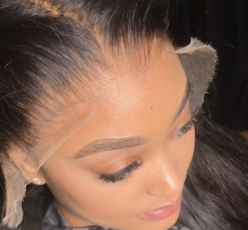 Xuchang Real Hair Wig Lace Wig Full Headgear 13x4HD Black Long Straight Front Lace Headgear Real Hair Wig Generation Hair