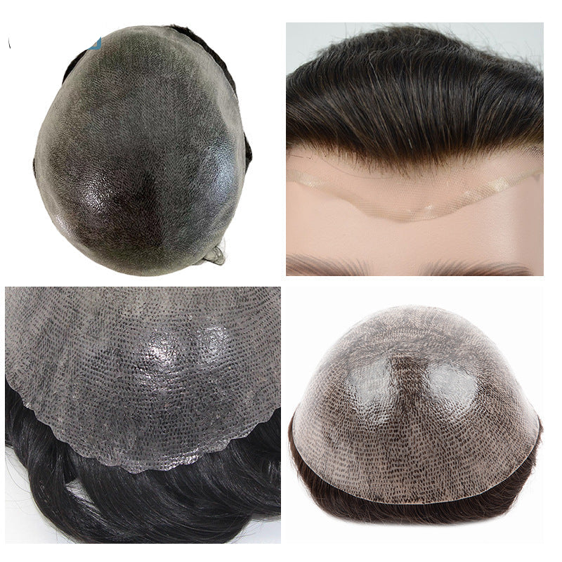 Men's Hairpiece For Export, Full Pu I Skin, Realistic And Natural, Breathable For Summer, Bald Head Mechanism, Top Hair Replacement Piece