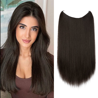 Wigs Women&#039;s Natural Wigs, One-piece Long Straight Hair, High-temperature Silk Fish Line Hair Extensions Afrotix