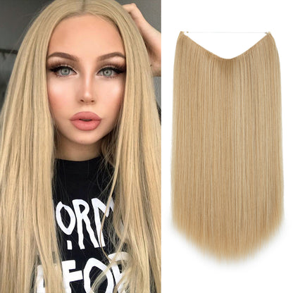 Wigs Women&#039;s Natural Wigs, One-piece Long Straight Hair, High-temperature Silk Fish Line Hair Extensions Afrotix