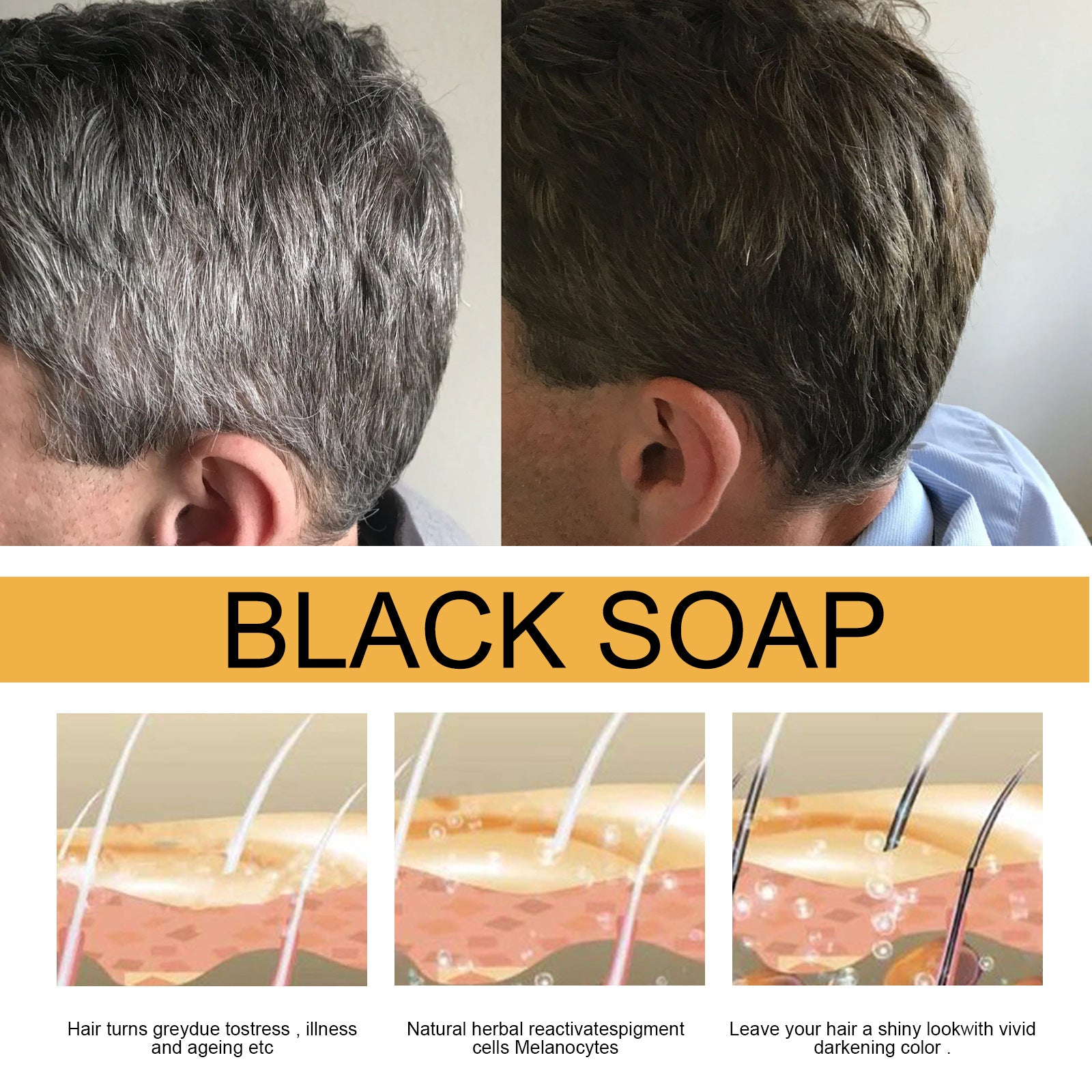 Savon pour cheveux noirs noir cheveux épais nettoyant cuir chevelu Afrotix