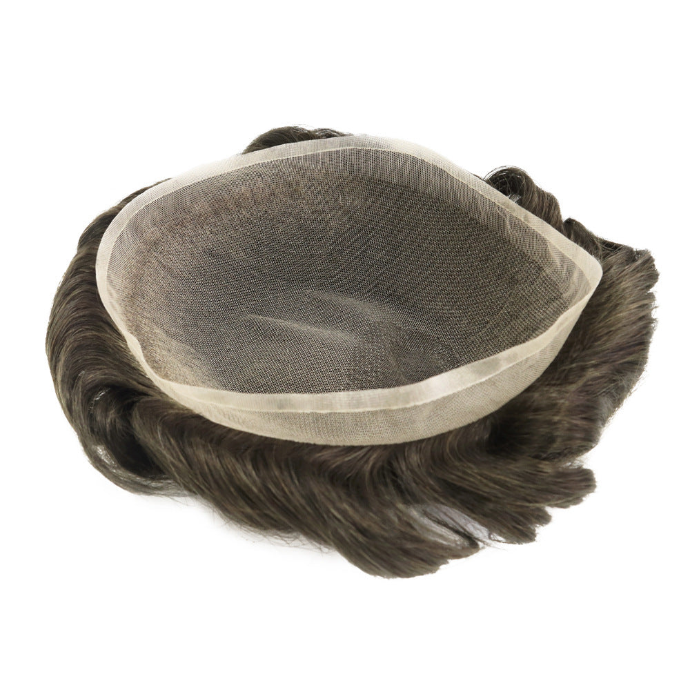 Men's Real Human Hair Wigs, Trending Cross-Border Toupees, Hair Pieces, Hair Extensions, Factory Direct Real Human Hair