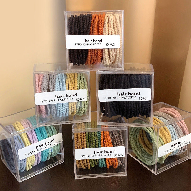 Élastique à haute élasticité pour femmes, attache de cheveux, bandeau Durable, nouveau Style, Simple, Non nocif, ensemble en cuir