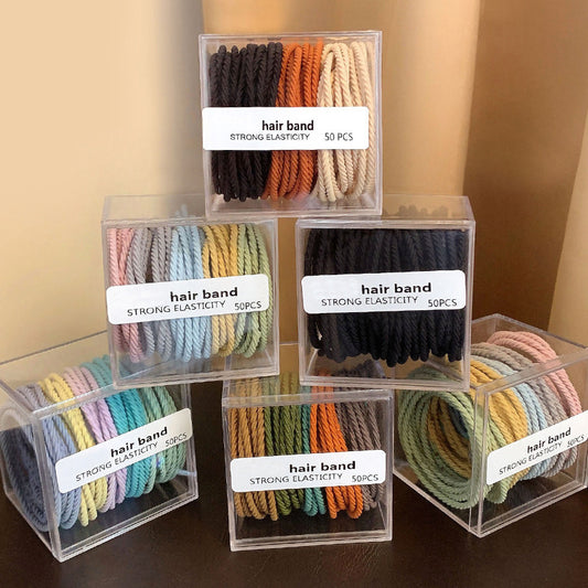 Élastique à haute élasticité pour femmes, attache de cheveux, bandeau Durable, nouveau Style, Simple, Non nocif, ensemble en cuir