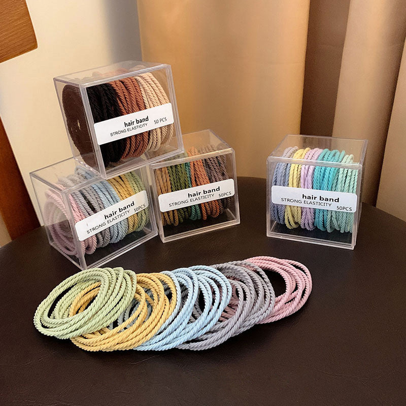 Élastique à haute élasticité pour femmes, attache de cheveux, bandeau Durable, nouveau Style, Simple, Non nocif, ensemble en cuir