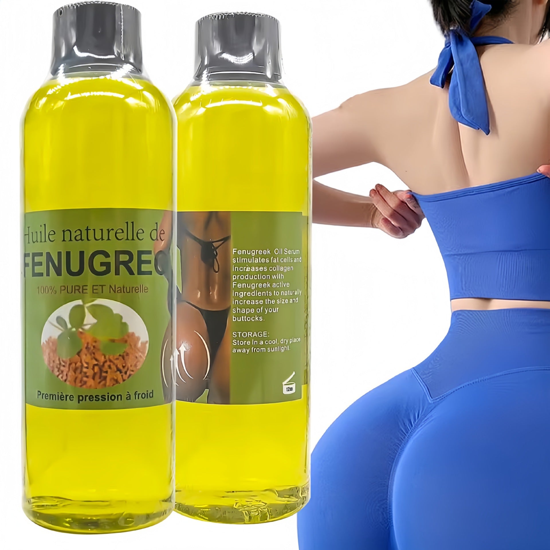 Cross-Border Gourd Seed Oil, Buttocks Enlargement Oil, Buttocks Curve Enlargement, Enhancement And Shaping Of Buttocks Lines, Fenugreek Care Oil