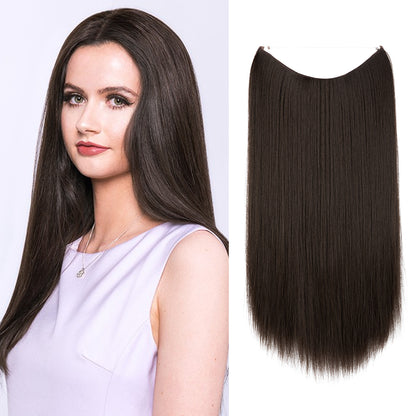 Wigs Women&#039;s Natural Wigs, One-piece Long Straight Hair, High-temperature Silk Fish Line Hair Extensions - Afrotix #
