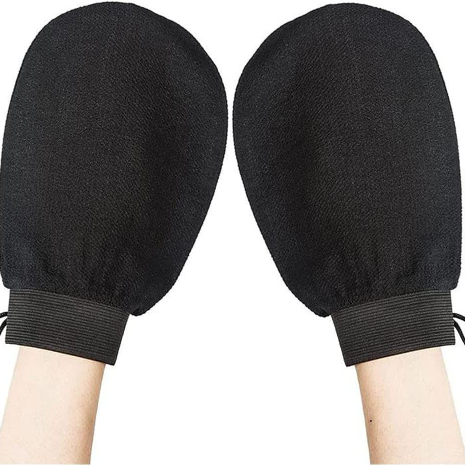 Serviette de bain noire, gants en sable fin, monocouche, Double face, Massage du dos, sans douleur, exfoliante, serviette de bain cornée