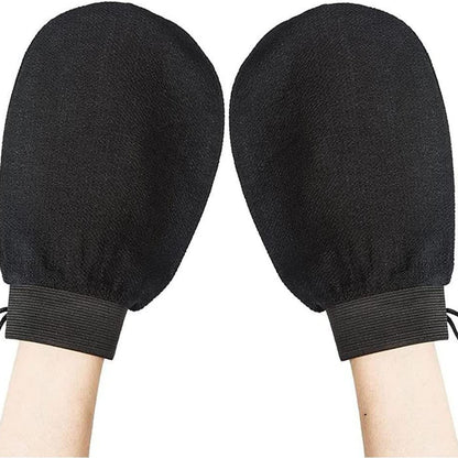 Serviette de bain noire, gants en sable fin, monocouche, Double face, Massage du dos, sans douleur, exfoliante, serviette de bain cornée