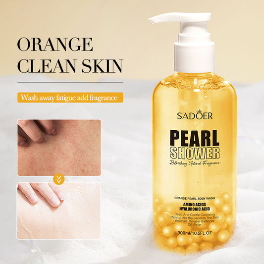 Orange Pearl Shower Gel 300ml Cleaning Fragrance Bath Lotion - Afrotix #