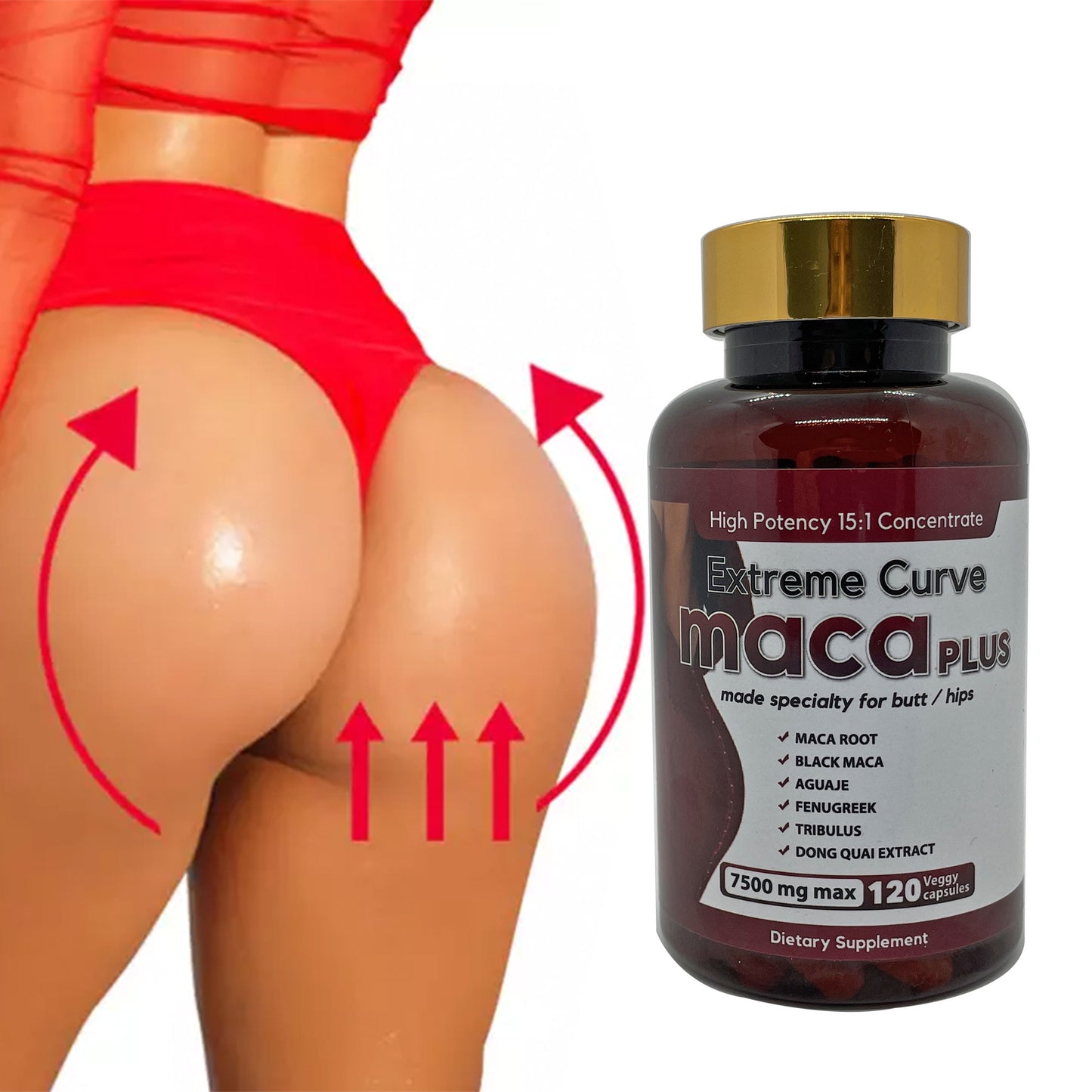 Maca Capsules Ultimate Maca Buttock Butt Enhancement Pills 120 Capsules