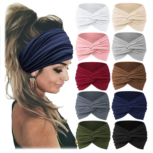 Bandeau de sport bohème pour femmes, large élastique de Yoga, accessoire de cheveux de course, coiffure de Style pastoral, bandeau à nœud