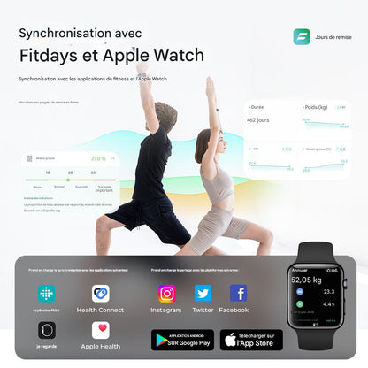 Balance Digitale Intelligente à Écran Couleur VA – 8 Électrodes – Bluetooth - Afrotix