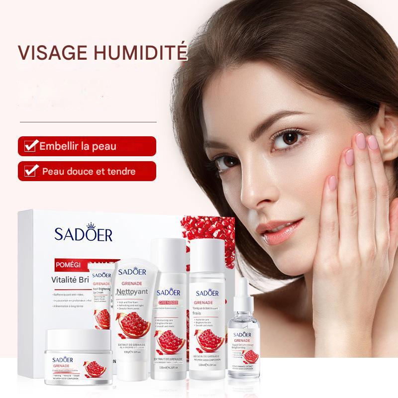SADOER Red Pomegranate Fresh And Beautiful Six-piece Set Hydrating And Moisturizing Facial Skin Care Series Wholesale Foreign Trade Afrotix
