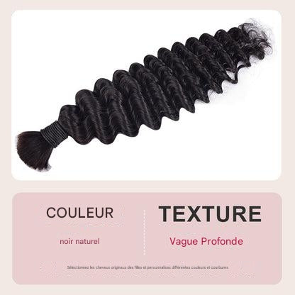 Deep Wave Real Hair Dirty Braid Boho Braids Wig Full Human Hair - Afrotix #