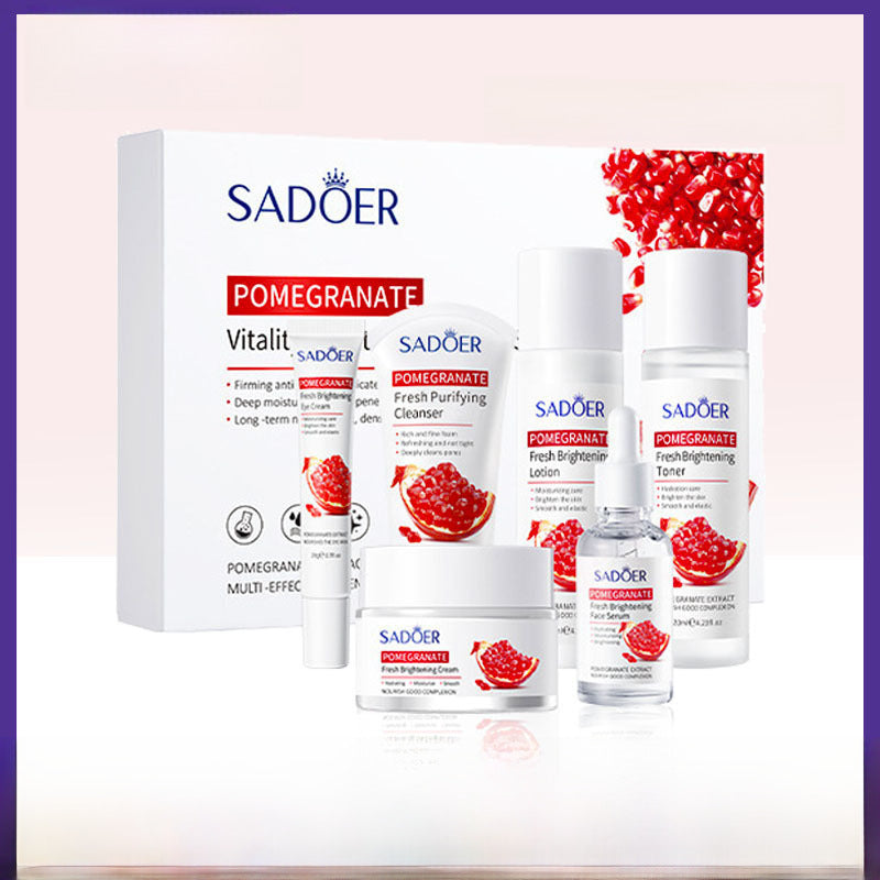 SADOER Red Pomegranate Fresh And Beautiful Six-piece Set Hydrating And Moisturizing Facial Skin Care Series Wholesale Foreign Trade