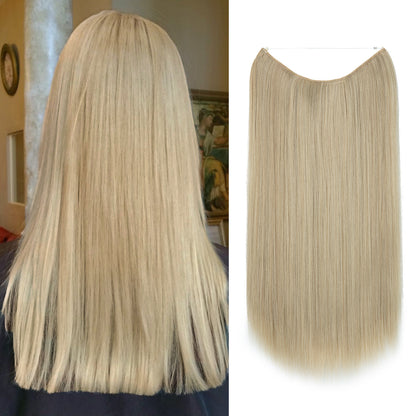 Wigs Women&#039;s Natural Wigs, One-piece Long Straight Hair, High-temperature Silk Fish Line Hair Extensions Afrotix