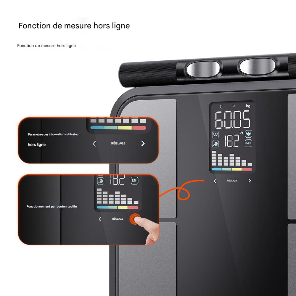 Balance Digitale Intelligente à Écran Couleur VA – 8 Électrodes – Bluetooth - Afrotix