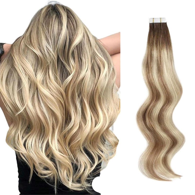 Real Wig Film Hair Natural Seamless Hair Tape In Human Hair European And American Cross-border Manufacturers Wholesale