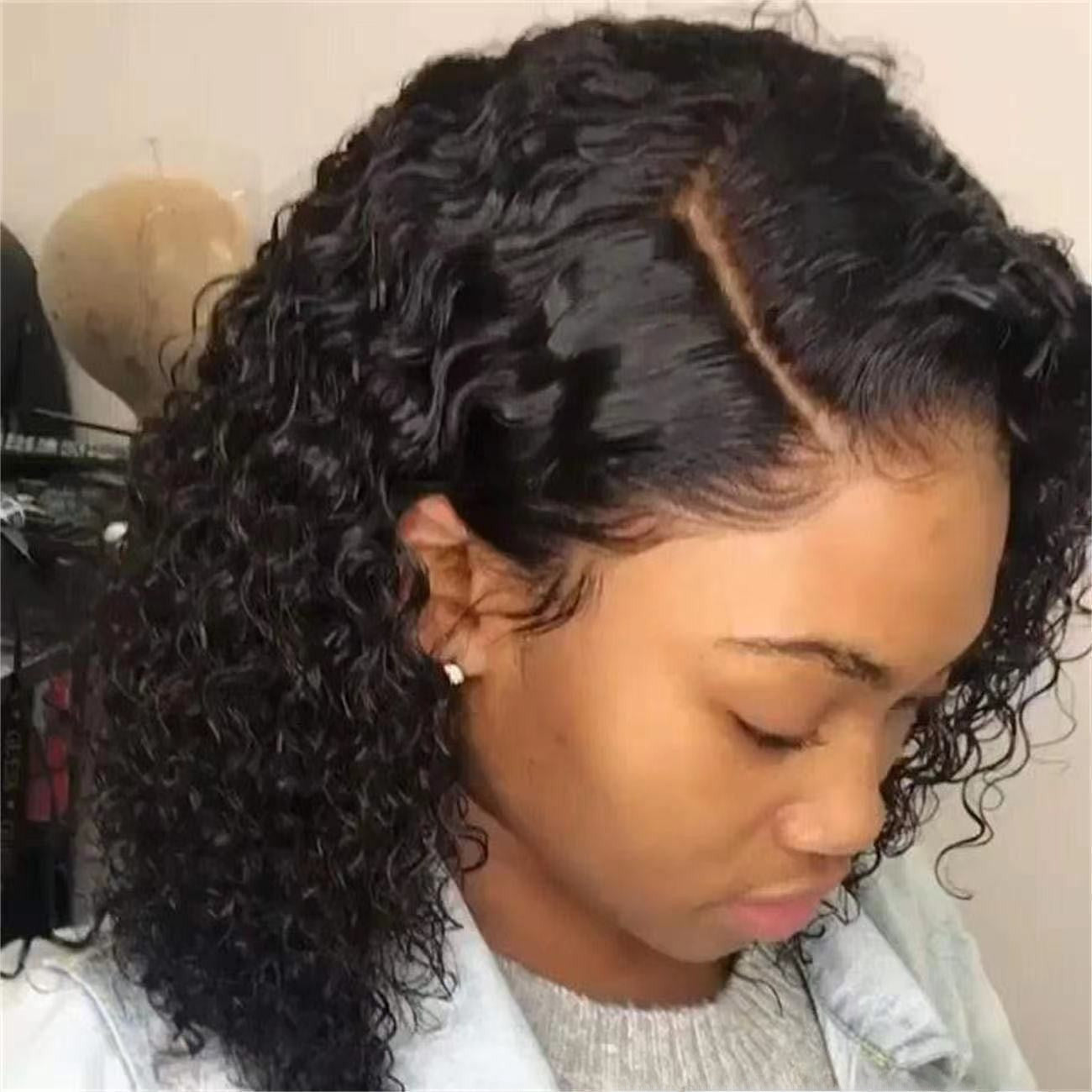 Perruque transfrontalière pour femmes européennes et américaines, couvre-chef en fibre chimique, cheveux noirs courts et bouclés, enveloppé à la main, - Afrotix #