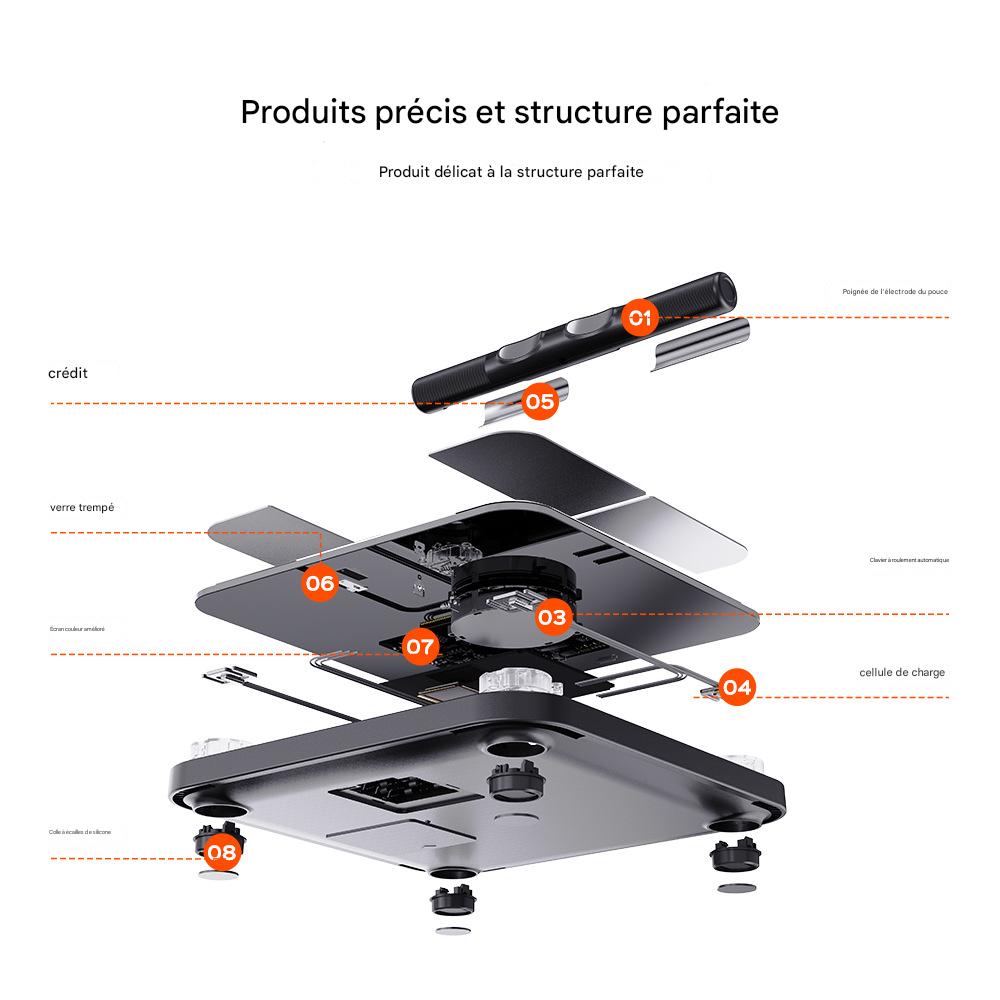 Balance Digitale Intelligente à Écran Couleur VA – 8 Électrodes – Bluetooth - Afrotix