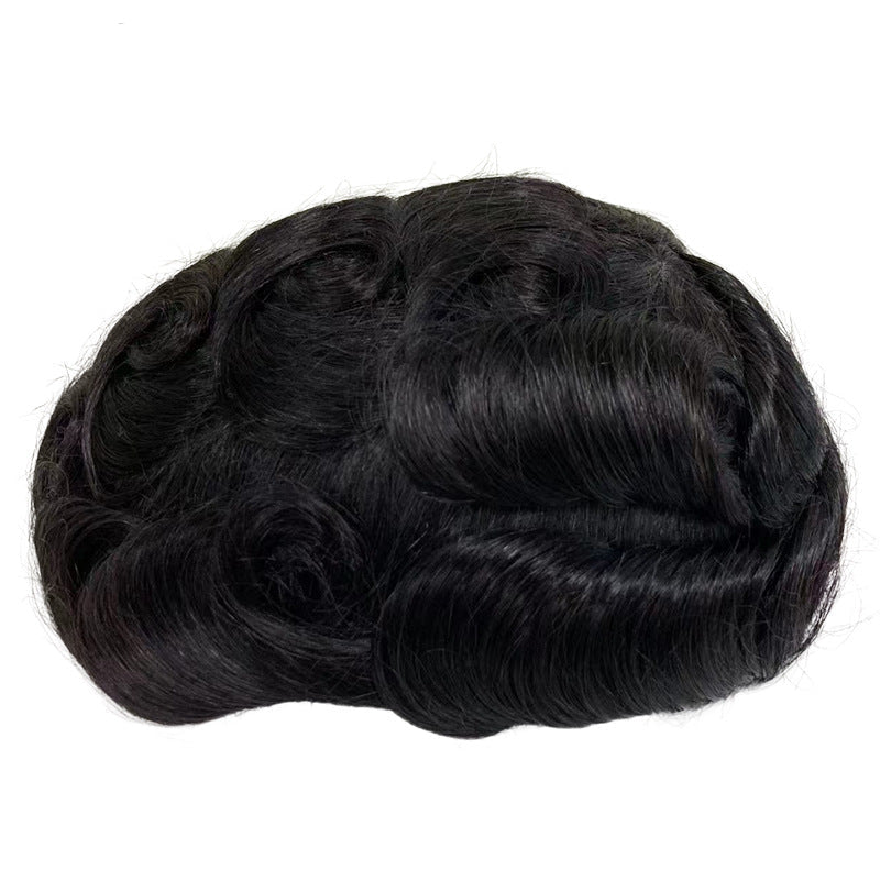 Men's Hairpiece For Export, Full Pu I Skin, Realistic And Natural, Breathable For Summer, Bald Head Mechanism, Top Hair Replacement Piece