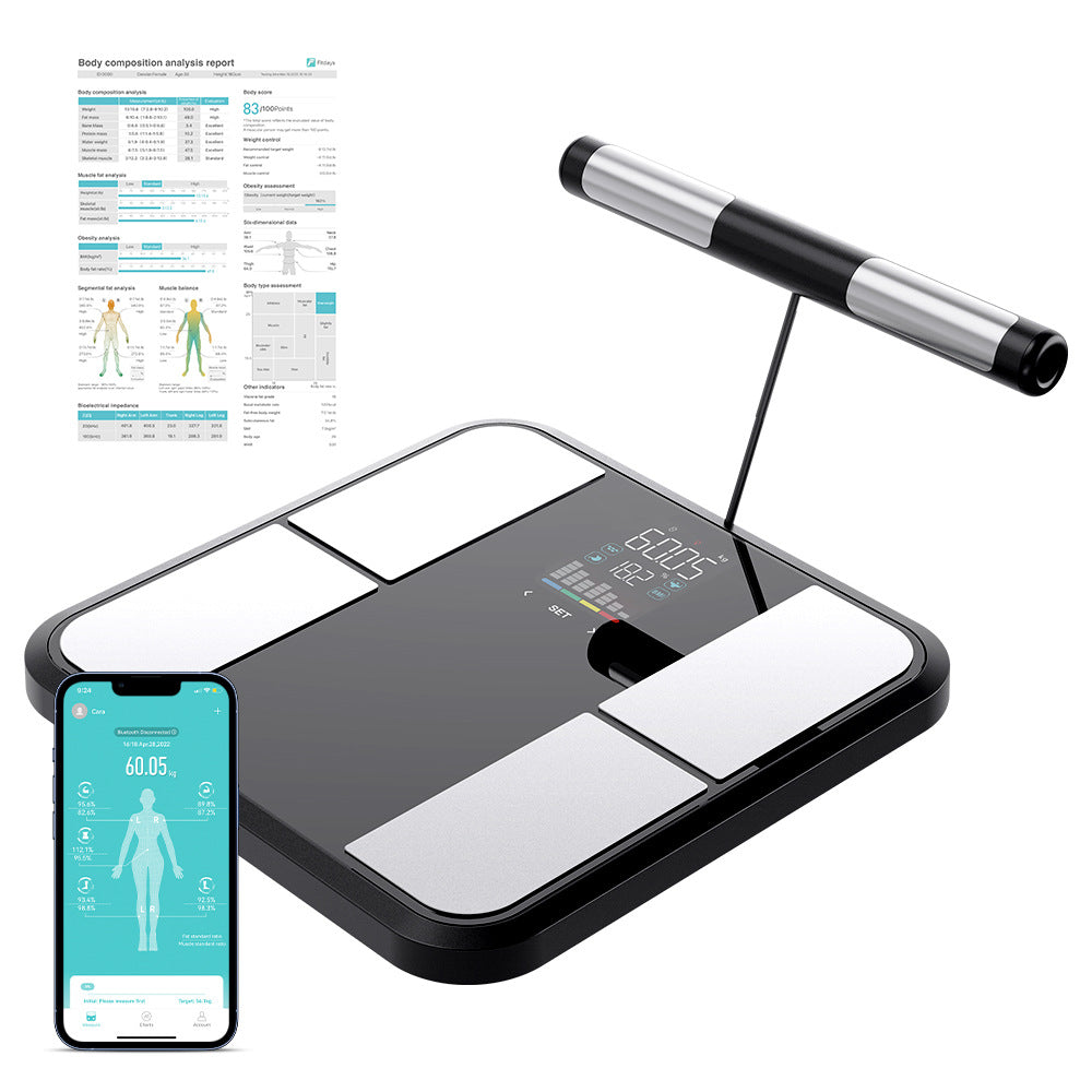 Welland Cross-Border New Digital Scale Va Color Screen Eight-Electrode Body Fat Scale Fat Measurement Bluetooth Smart Body Fat Scale