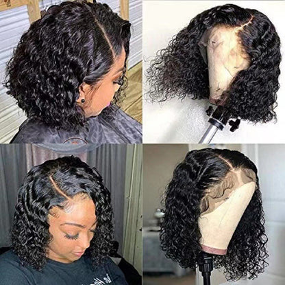 Perruque transfrontalière pour femmes européennes et américaines, couvre-chef en fibre chimique, cheveux noirs courts et bouclés, enveloppé à la main, - Afrotix #