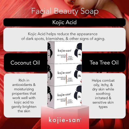 Pack de trois barres de Kojie san savon éclaircissant,100 g - Afrotix