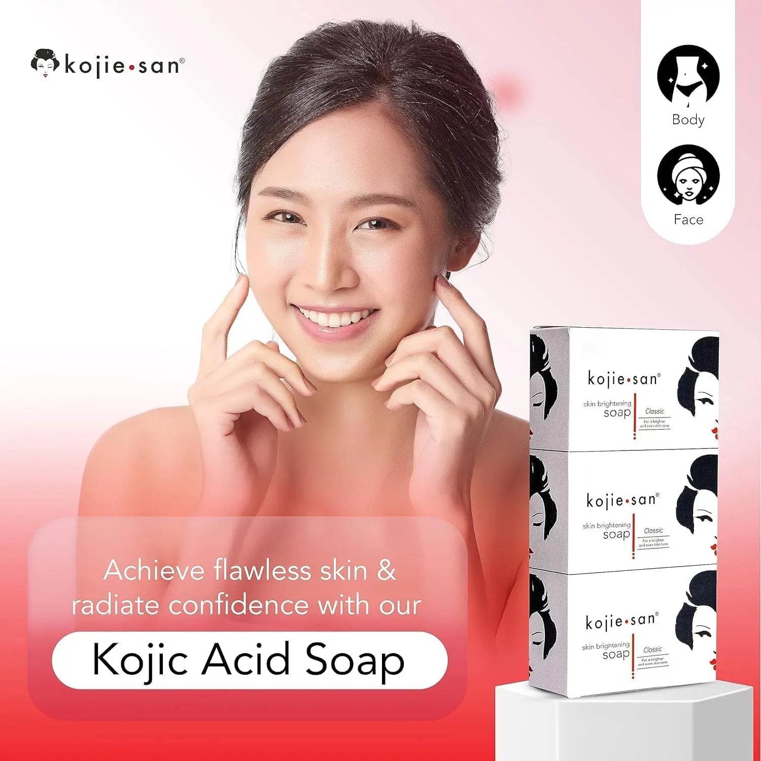 Pack de trois barres de Kojie san savon éclaircissant,100 g - Afrotix