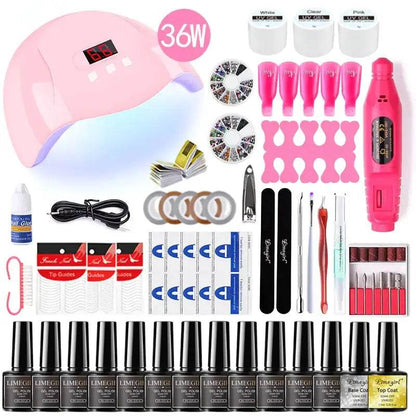 Poly nail Gel Kit With 54W UV Lamp - Afrotix