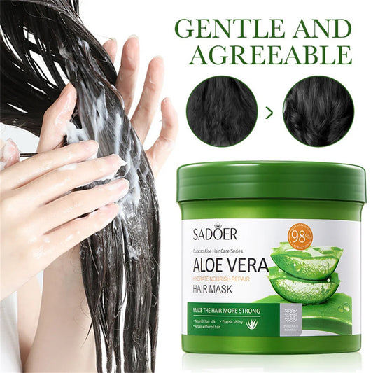 Aloe Moisturizing and Repairing Hair Mask Keratin Hair Care Soft and Smooth Hair Care Essence Nourishes Repair Soothe The Hair Afrotix