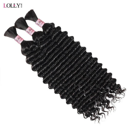 Bulk Human Hair Deep Wave for Braiding – 100% Brazilian Remy Hair . 100 et 50 grammes - Afrotix
