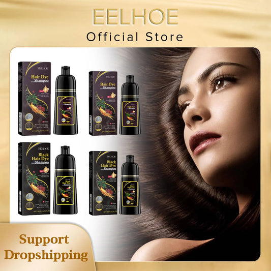 EELHOE Natural Herbal Hair Dye Shampoo for Hair Loss Moisturizing Hair Darkening Strengthen Magic Polygonum Multiflorum Shampoo Afrotix